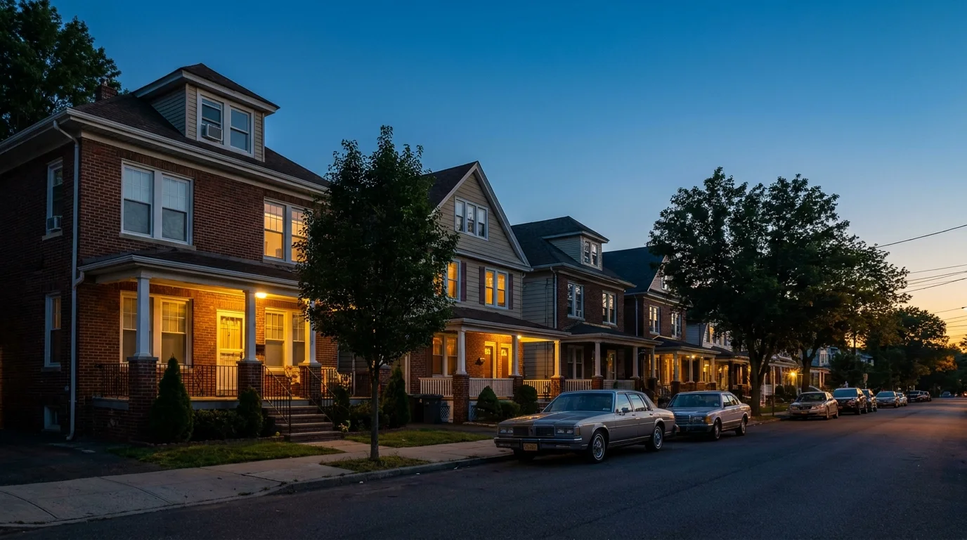 Newark, New Jersey at dusk